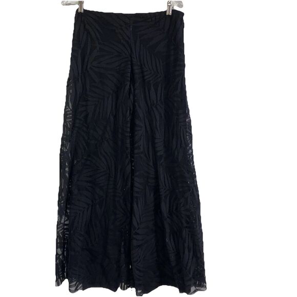 DANCE AMERICA L Wide Leg Black Lace Shimmery Dress Evening Pants Stretch Lined - Picture 4 of 8